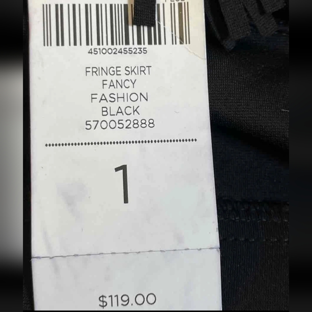 Chico's Elegant Black Tiered Fringe Mini Skirt - Picture 6 of 8